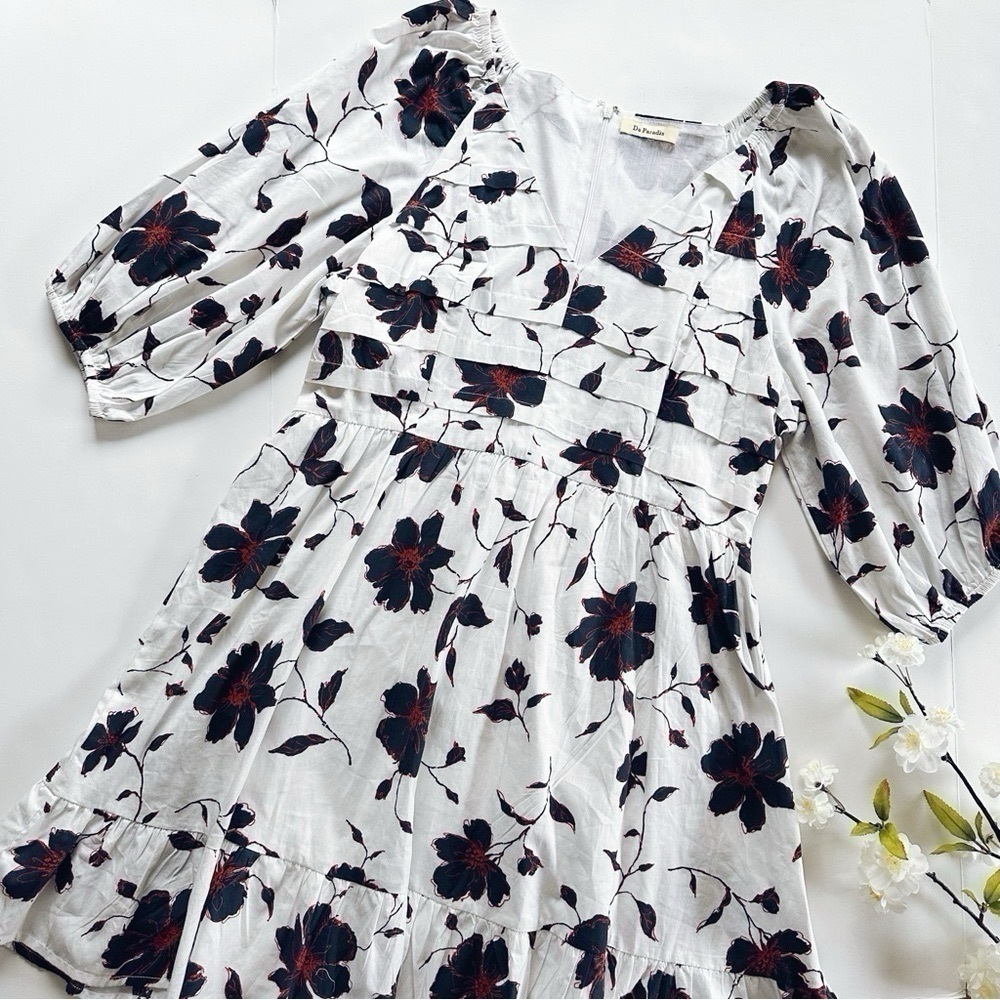Du Paradis Floral Cotton Poplin Women’s Dress - Picture 2 of 8